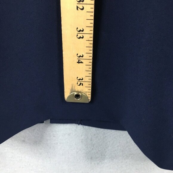 Trina Turk Dress Women 8 Navy Blue Crossover Cape Back V Neck Sassy Fun NEW - Picture 5 of 16